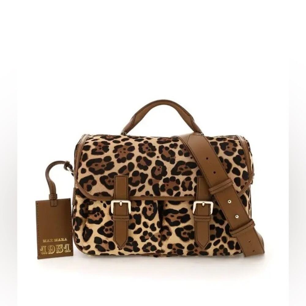 Max Mara Leopard Pony Hair Anna Large Bag Purse - Picture 9 of 9
